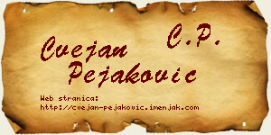 Cvejan Pejaković vizit kartica